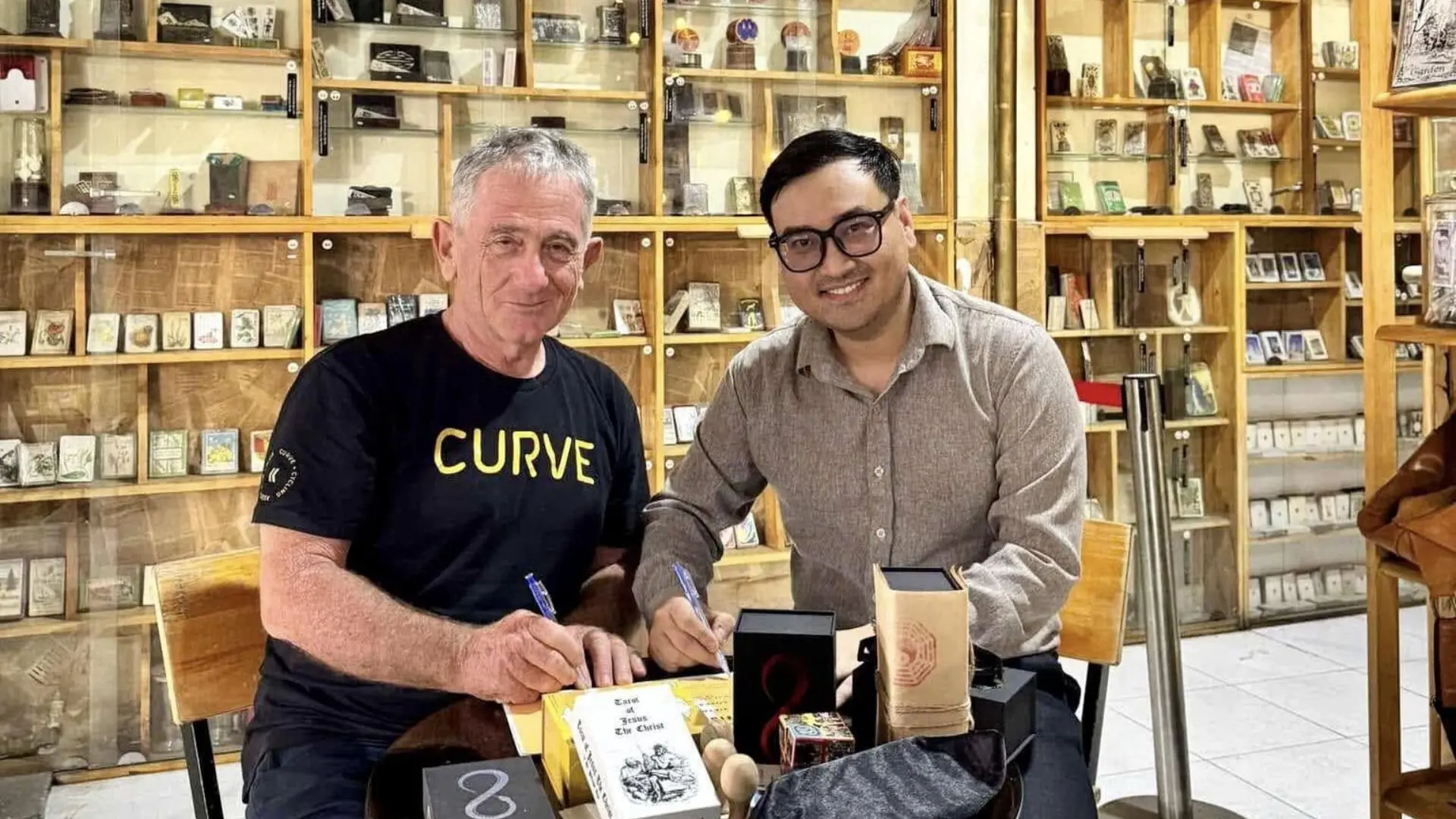 Guests meeting the founders of Can Tho Tarot Museum