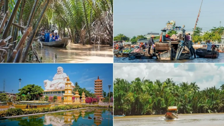 Rowing boat and pagoda tour in Mekong Delta