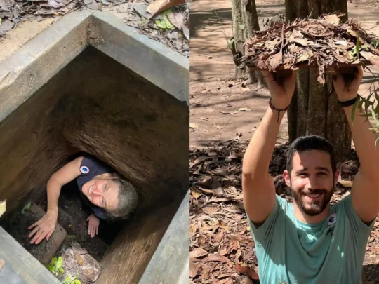 the main entrance for the tunnel crawling experience