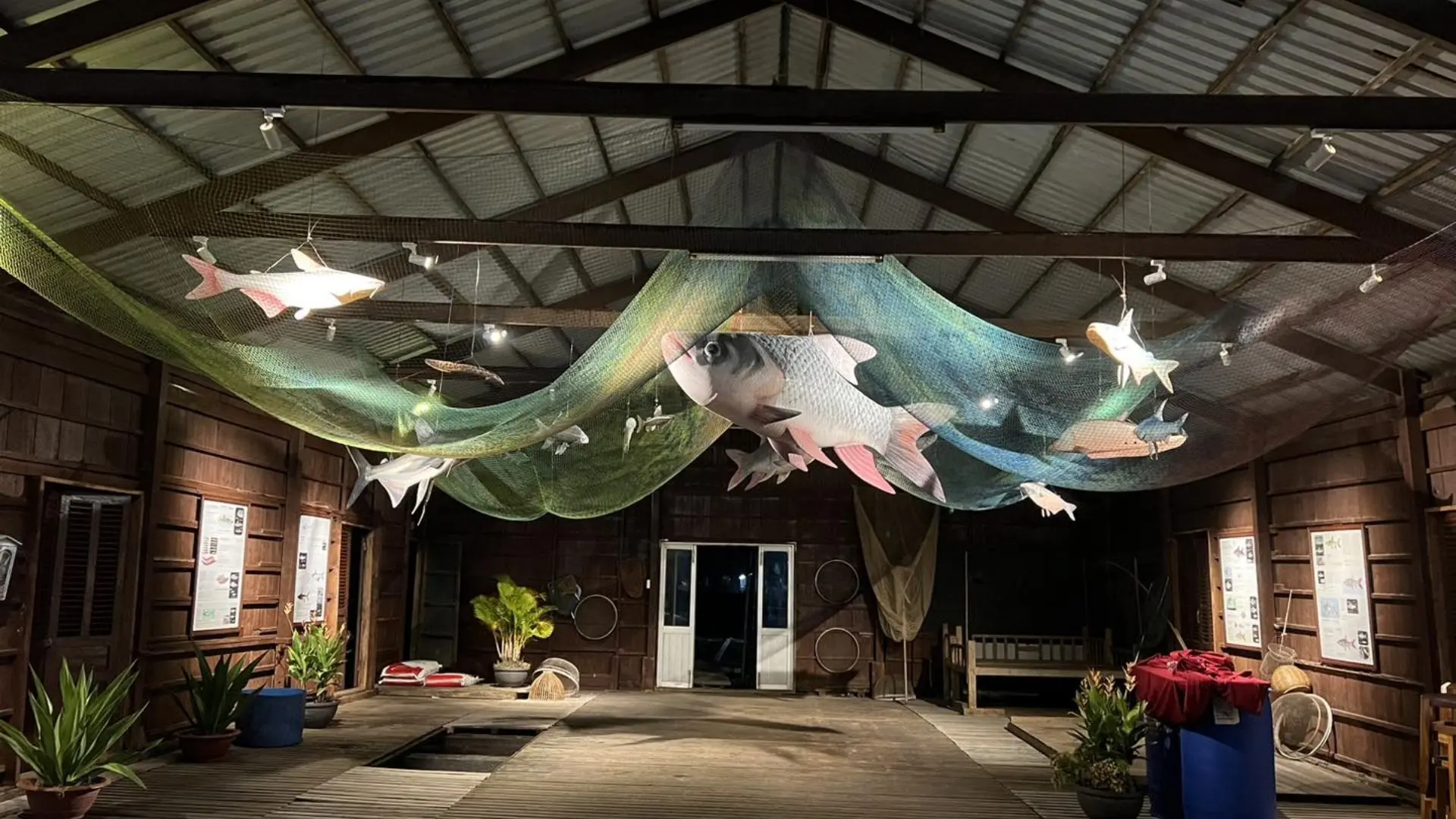 Entrance area of Can Tho floating fish farm