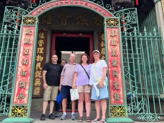 Tourists at Ba Thien Hau Temple in Ho Chi Minh City on Ho Chi Minh Cycle Tour