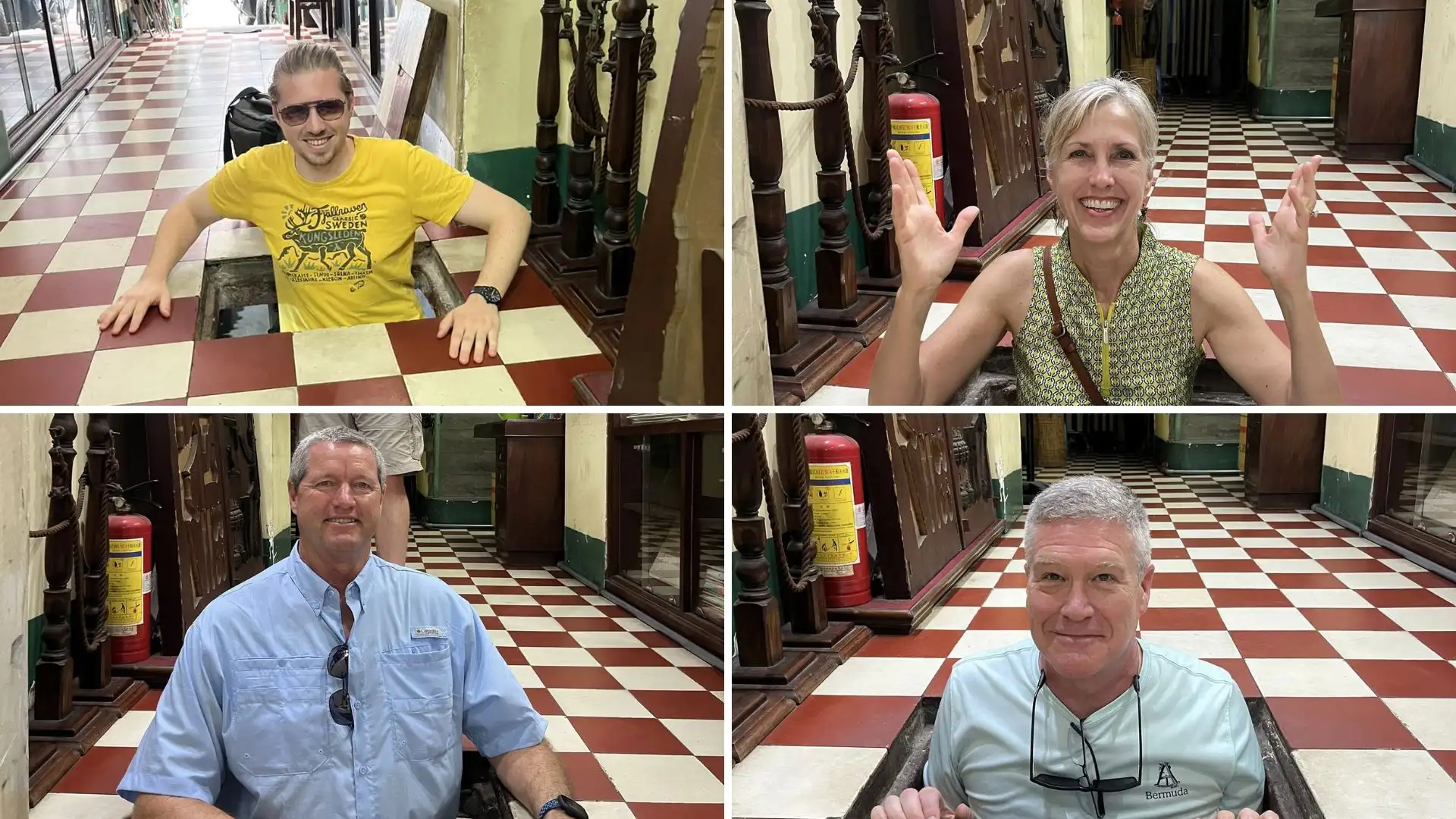Visitors learning history at the Secret CIA Building during Ho Chi Minh motorbike tour
