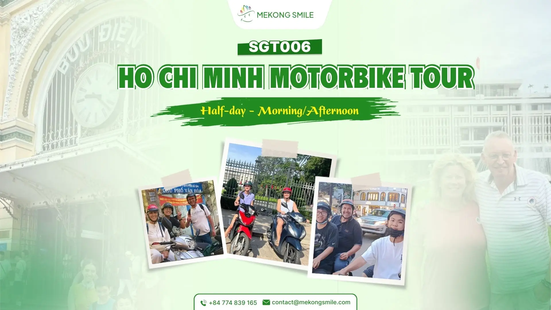 Mekong Smile Ho Chi Minh Motorbike Tour exploring local streets, food spots and city highlights in Ho Chi Minh City, Vietnam