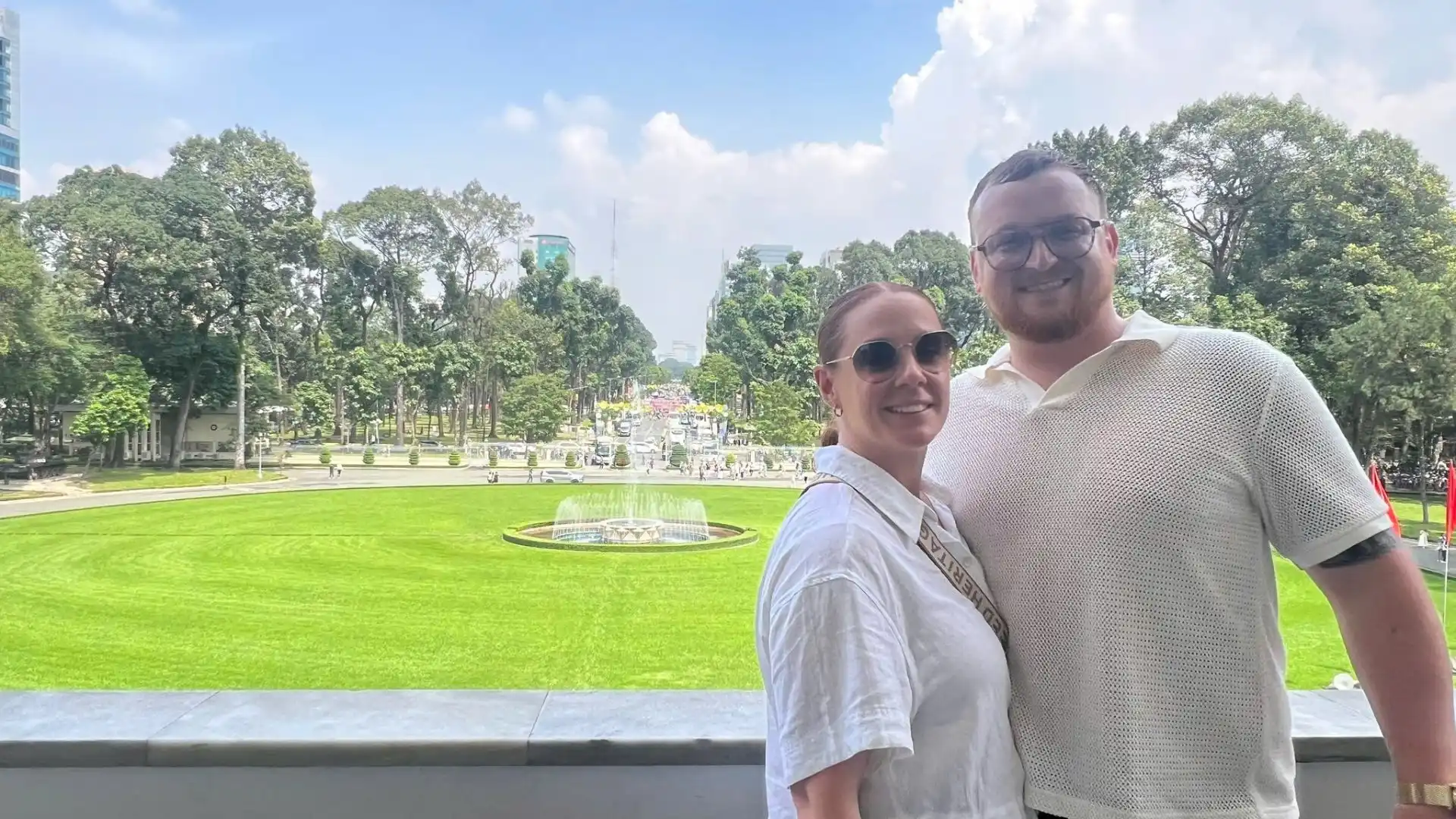 Central park scenery of Independence Palace in Ho Chi Minh City Tour