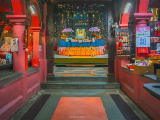 Interior worship space at Jade Emperor Pagoda during Ho Chi Minh City tour