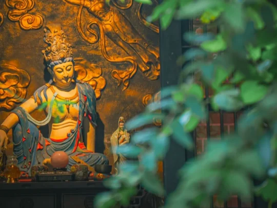 Sacred statue inside Jade Emperor Pagoda on Ho Chi Minh City tour Vietnam