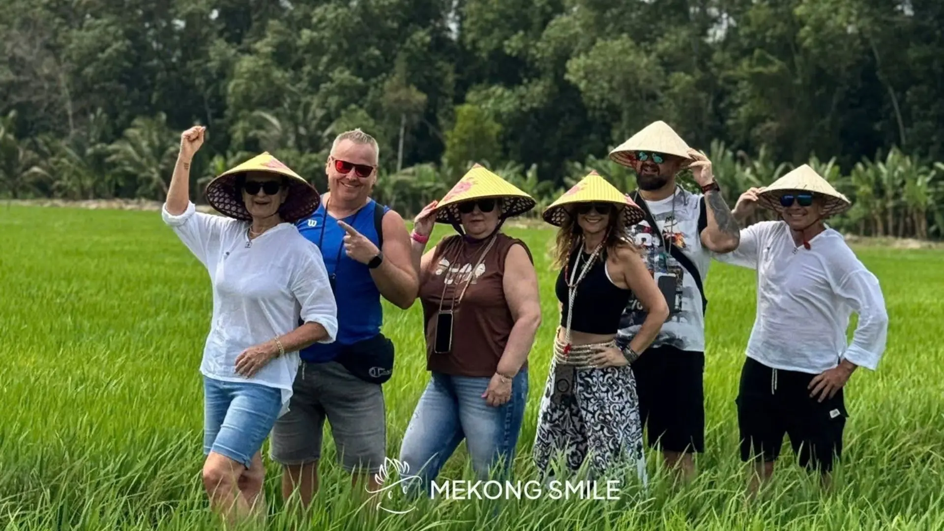 Launch R&D Department: Pioneering Innovation, Elevating Travel Experiences 407 Mekong Smile team interacting with international tourists in Can Tho, Mekong Delta during the R&D launch event and product research activities