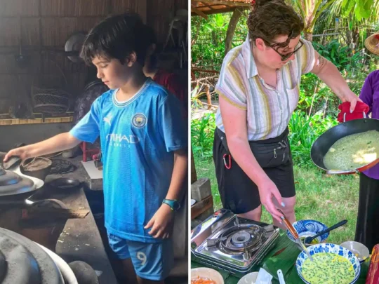 Tourists learning local cooking in Mekong Delta during 2 days tour