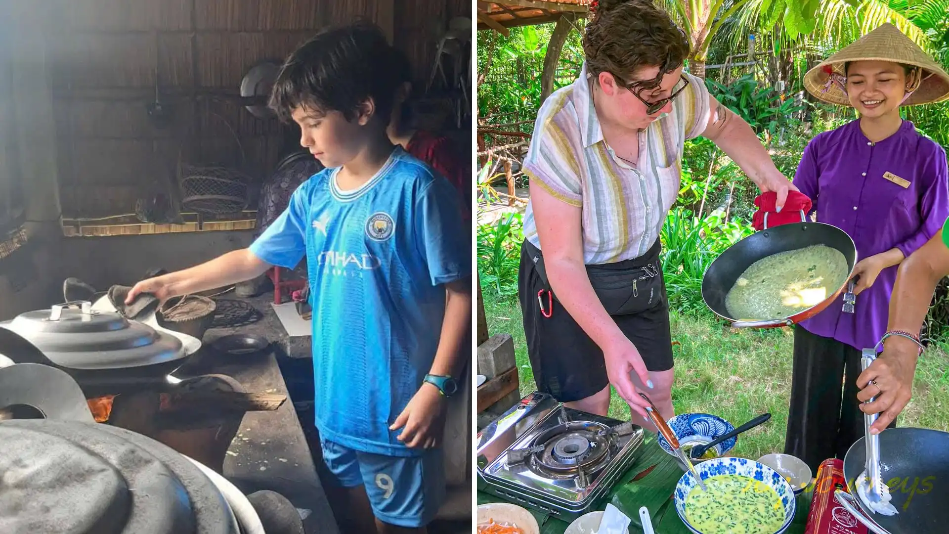Tourists learning local cooking in Mekong Delta during 2 days tour