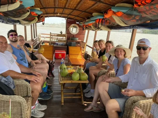 Tourists cruising on Mekong River during Mekong Delta 2 days