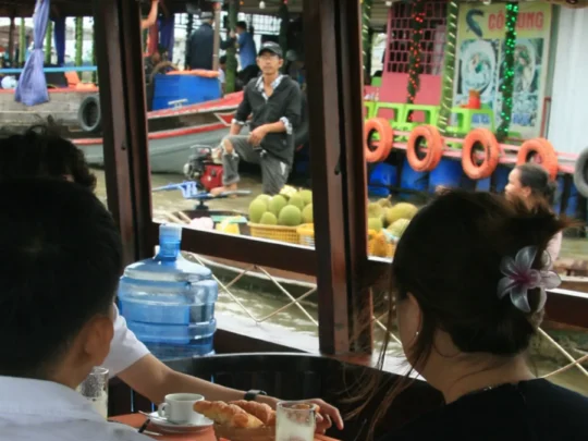 Cai Rang Floating Market viewed from Bassac Cruise on a Mekong Delta cruise in Can Tho