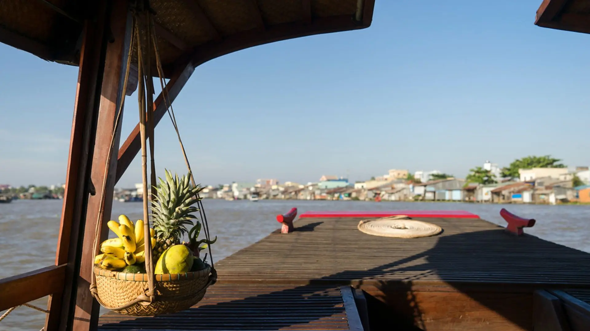 Luxury deck view on Bassac Cruise during a Mekong Delta cruise in Can Tho