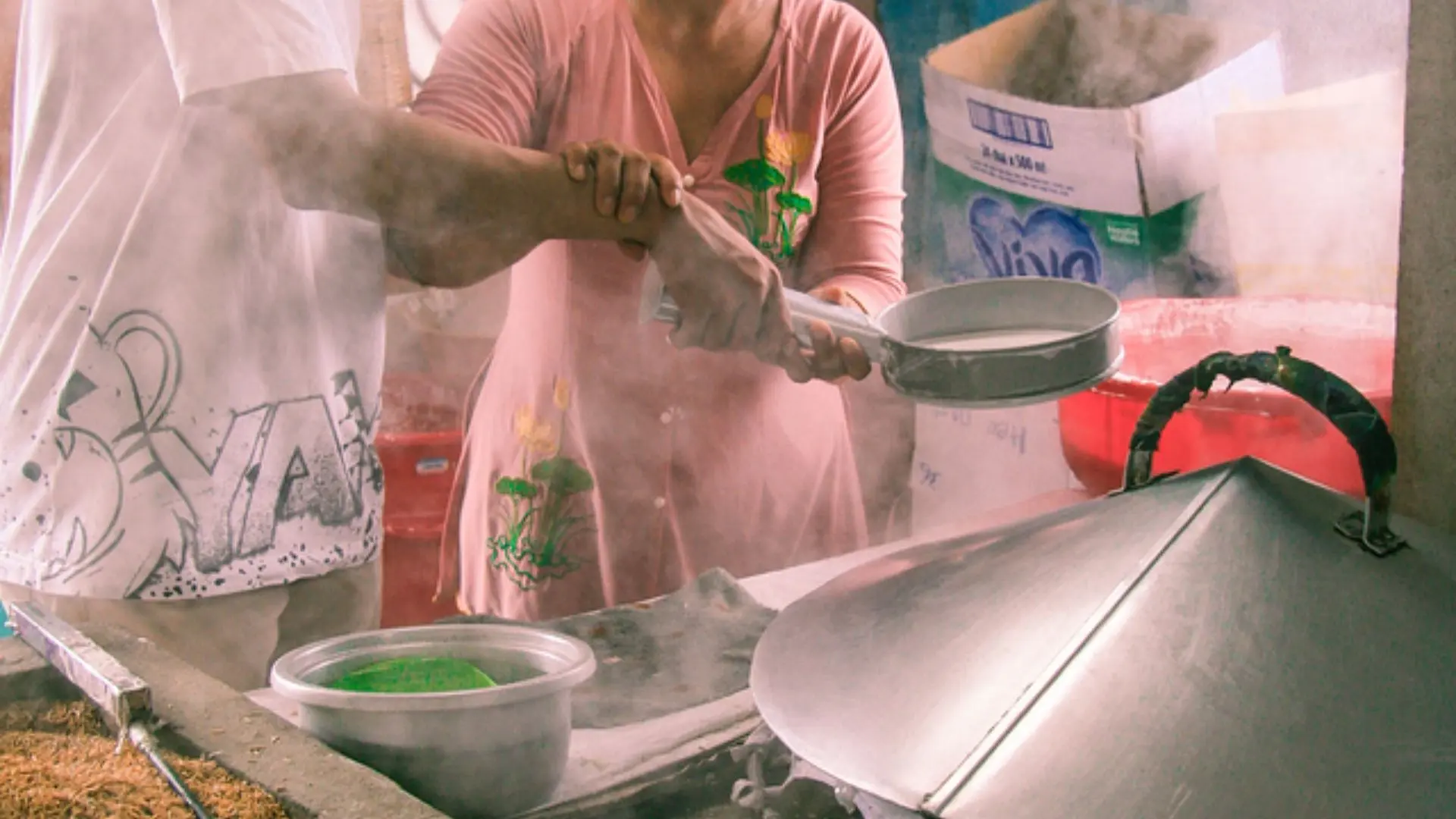 Traditional noodle making workshop during a luxury Mekong Delta cruise in Can Tho