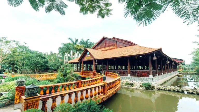 Traditional Southern Vietnamese house at My Khanh Tourist Village
