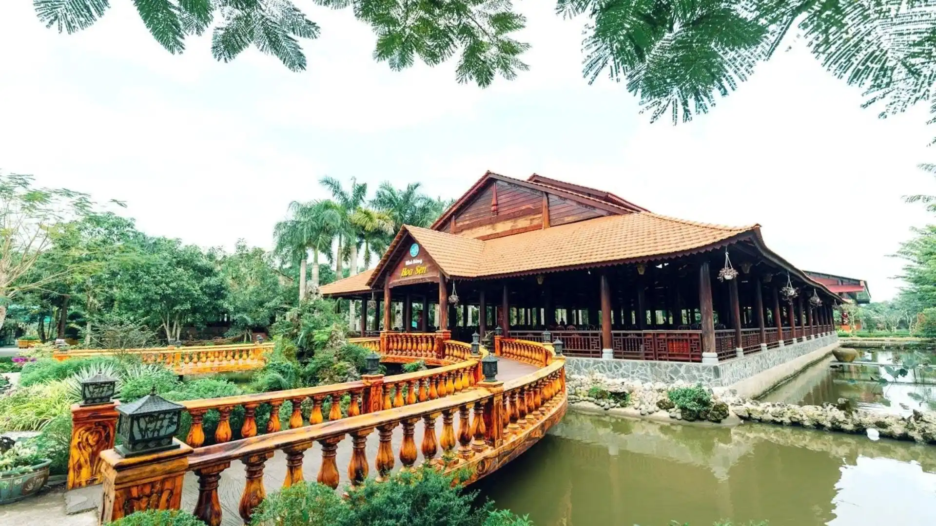 Traditional Southern Vietnamese house at My Khanh Tourist Village
