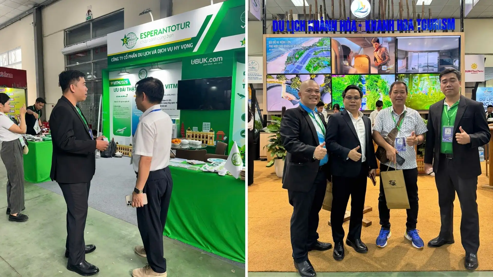 Mekong Smile team networking with industry professionals at VITM Hanoi 2026 to promote Southern Vietnam tourism