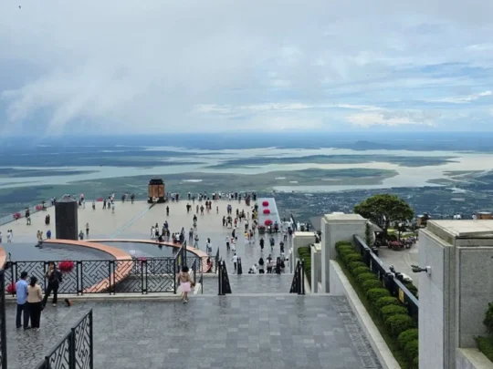 Scenic panorama from Ba Den Mountain observation deck, Tay Ninh, Vietnam