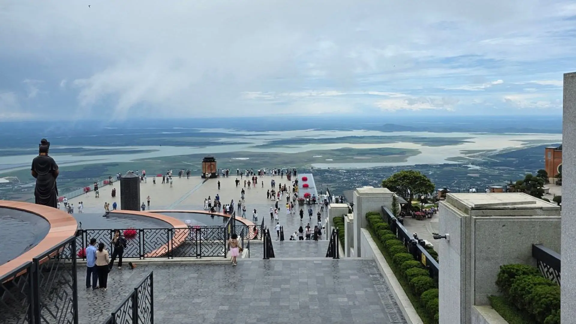 Scenic panorama from Ba Den Mountain observation deck, Tay Ninh, Vietnam