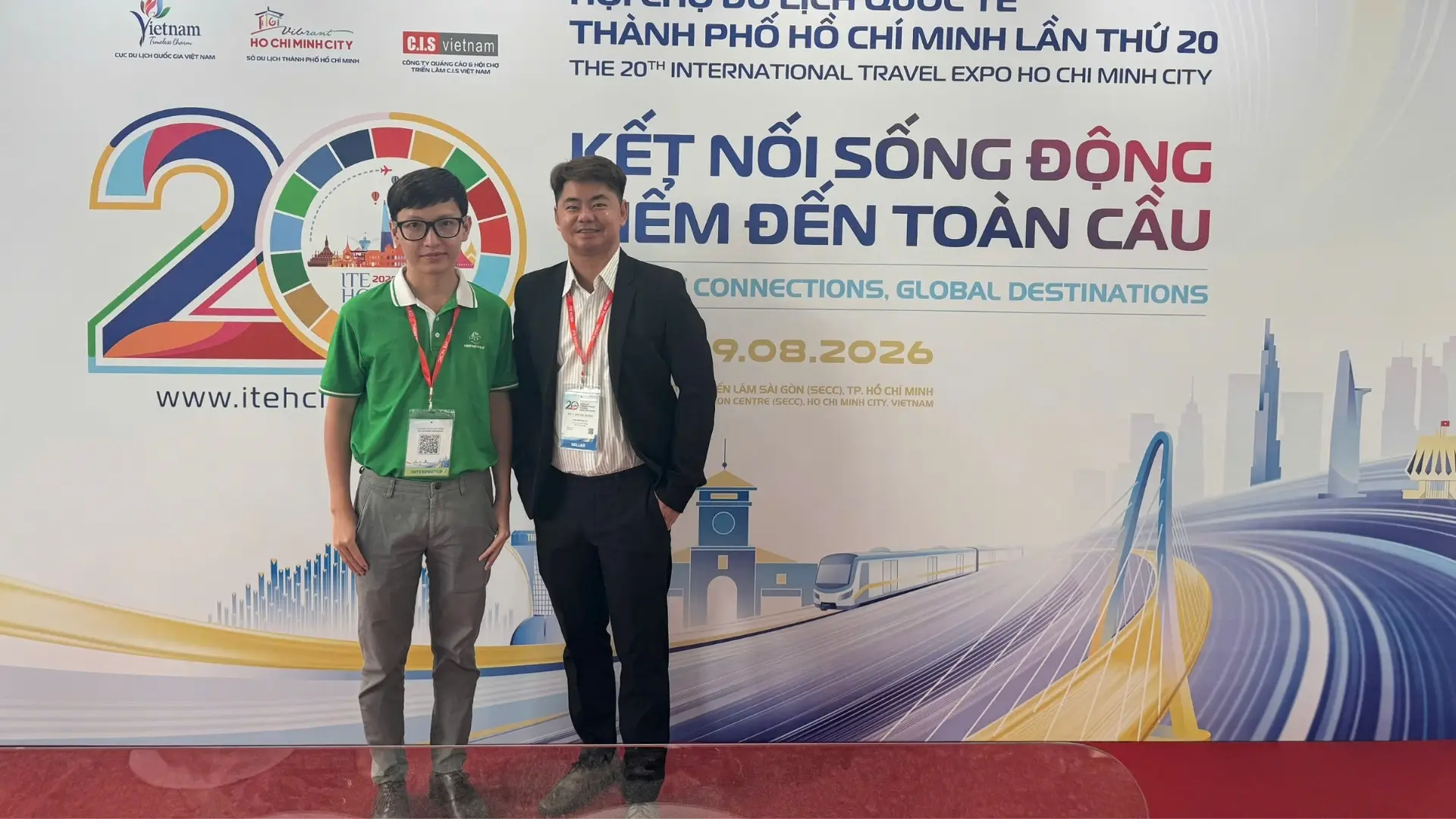 Mekong Smile Connects with International Travel Partners at ITE HCMC 2026 10 Mr. Jimmy (left) and Mr. Mon (right) representing Mekong Smile at ITE HCMC 2026