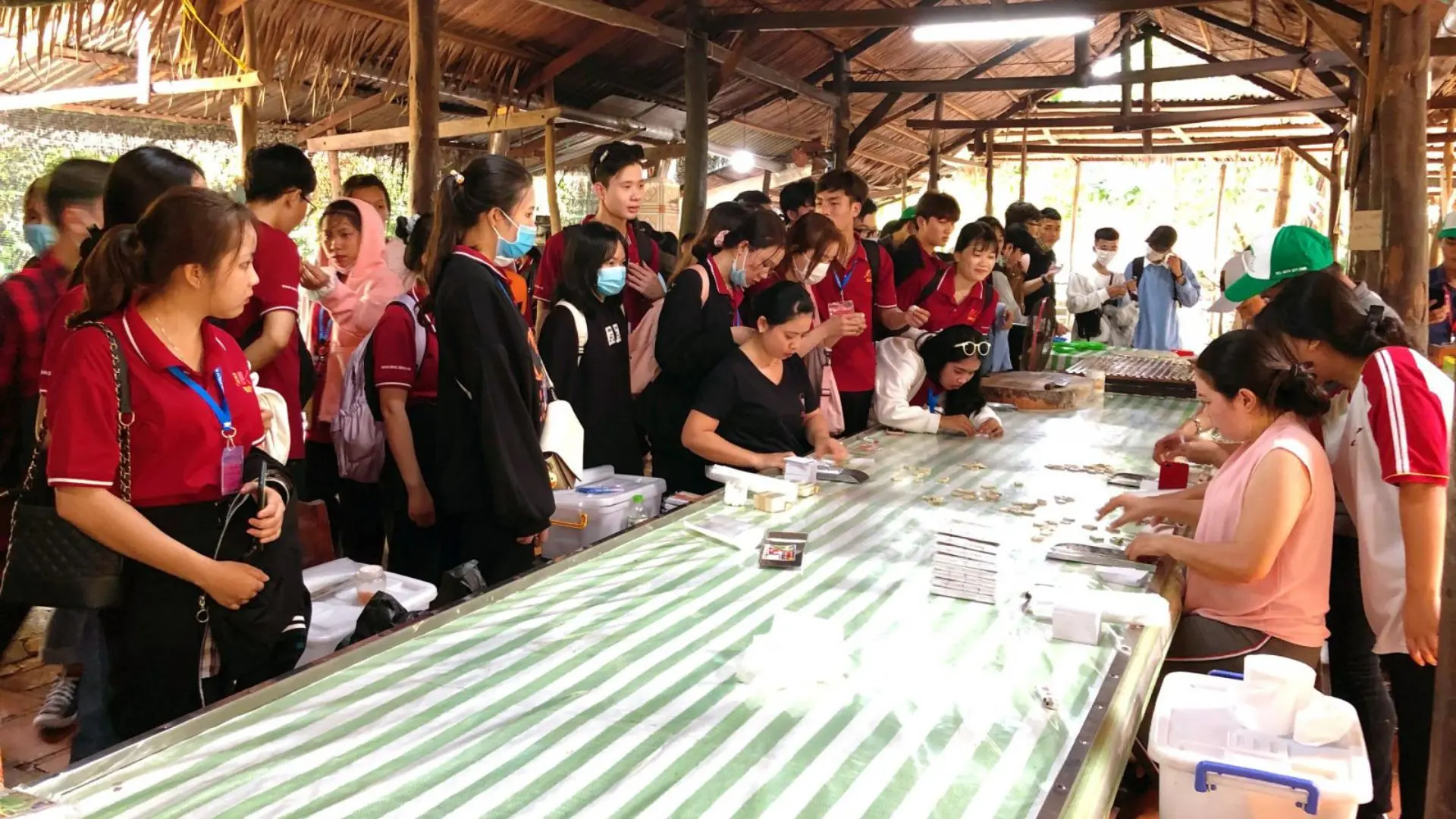 Thoi Son Island (Unicorn Island): A Guide to Sustainable River Life 142 Visitors learning coconut candy making at Thoi Son