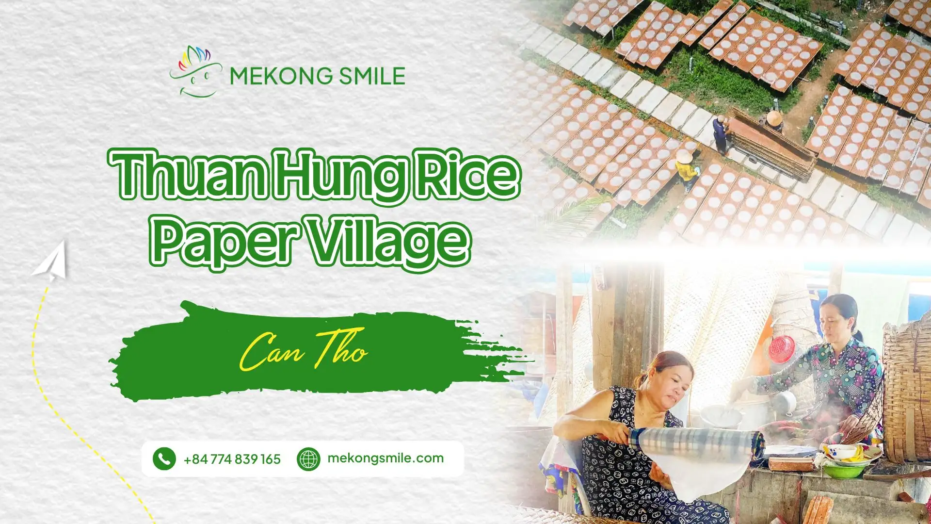 Traditional rice paper making at Thuan Hung Rice Paper Village, Can Tho