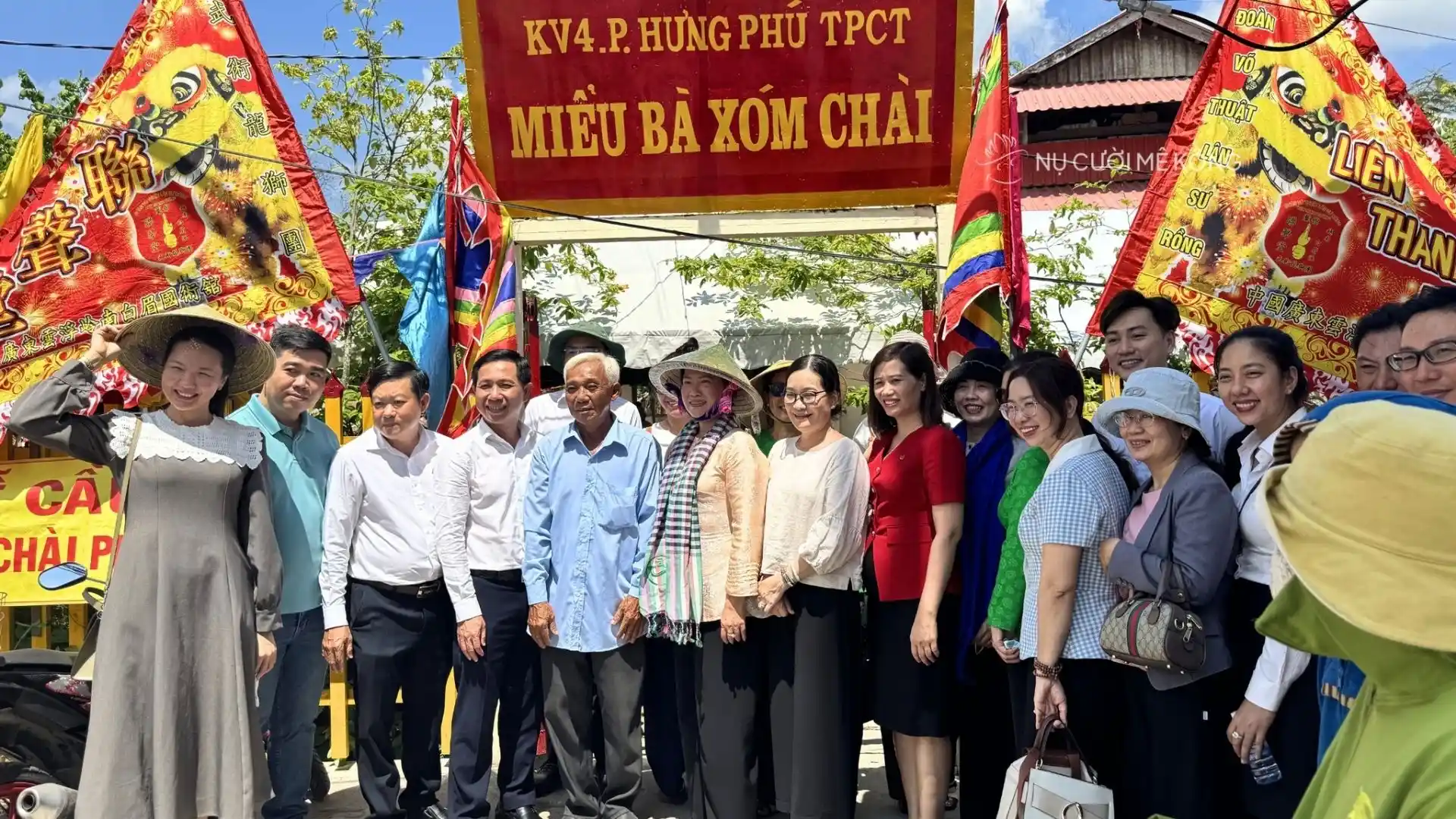 Local people visit a local temple during Tong Phong Festival in Can Tho