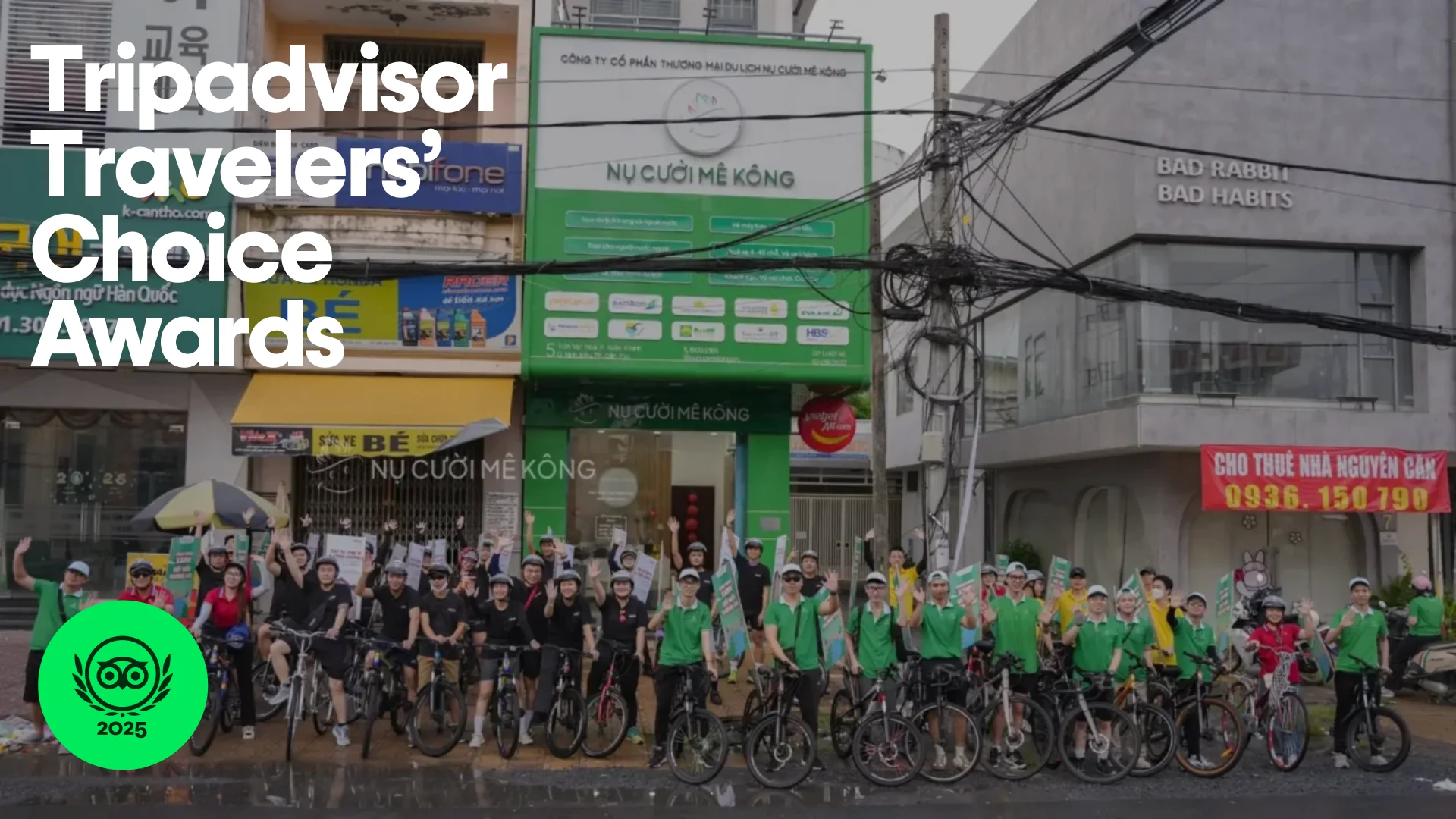 Mekong Smile receiving TripAdvisor Travellers’ Choice 2025 Award