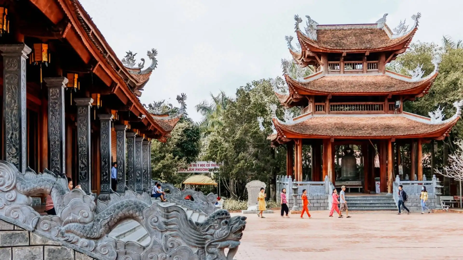 The peaceful, green space of Truc Lam Zen Monastery.