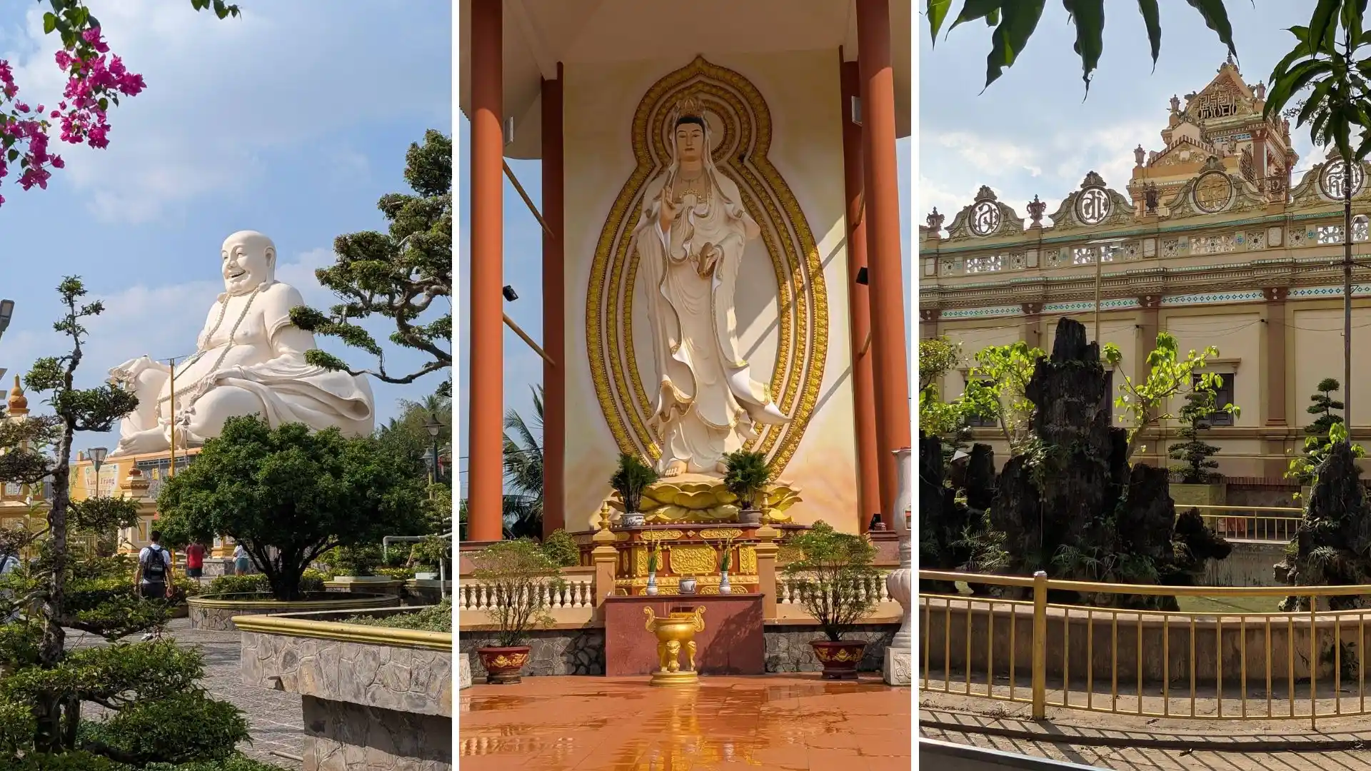 Avalokiteshvara statue inside Vinh Trang Pagoda in My Tho, Tien Giang, Vietnam