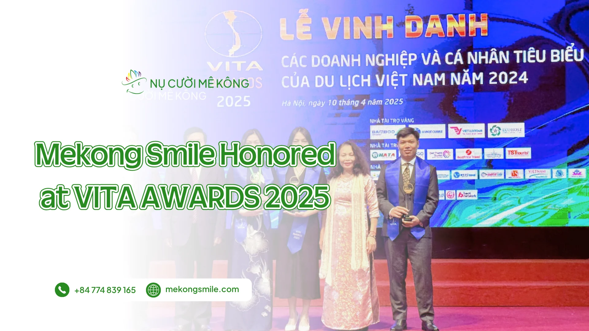 Mekong Smile team honored with Outstanding New and Unique Tourism Product Award at VITA AWARDS 2025