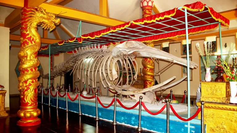 Locals performing a traditional water deity ceremony along the river