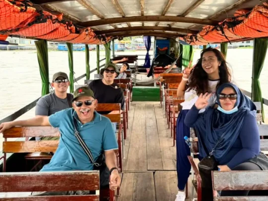 Cruising the Mekong River on a motorized boat from My Tho to Ben Tre
