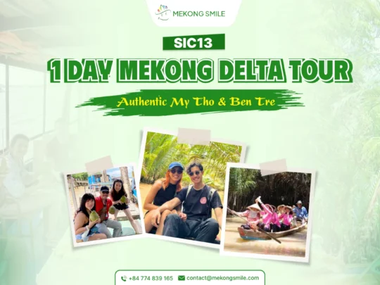 Boat ride through coconut canals in Ben Tre during Mekong Delta tour