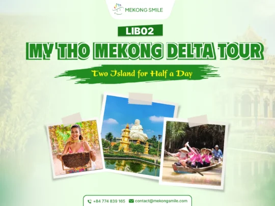 Short boat trip along My Tho riverside in the Mekong Delta