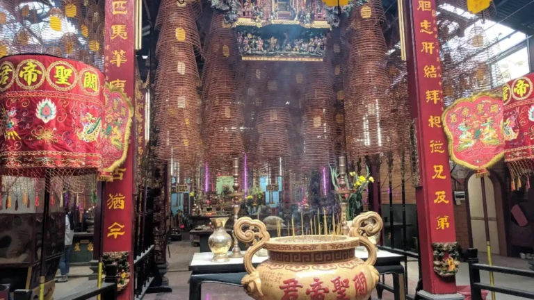 Main worship hall inside Ong Pagoda in Can Tho