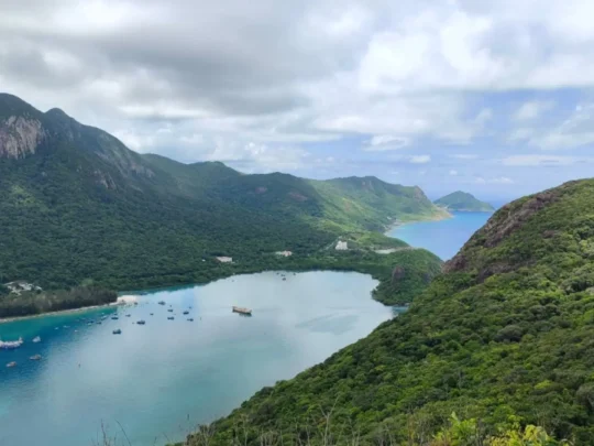 Panoramic mountain and sea view from Love Peak Con Dao
