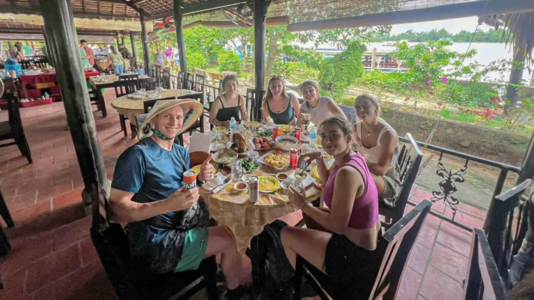 Vietnamese riverside lunch during the Mekong Delta tour