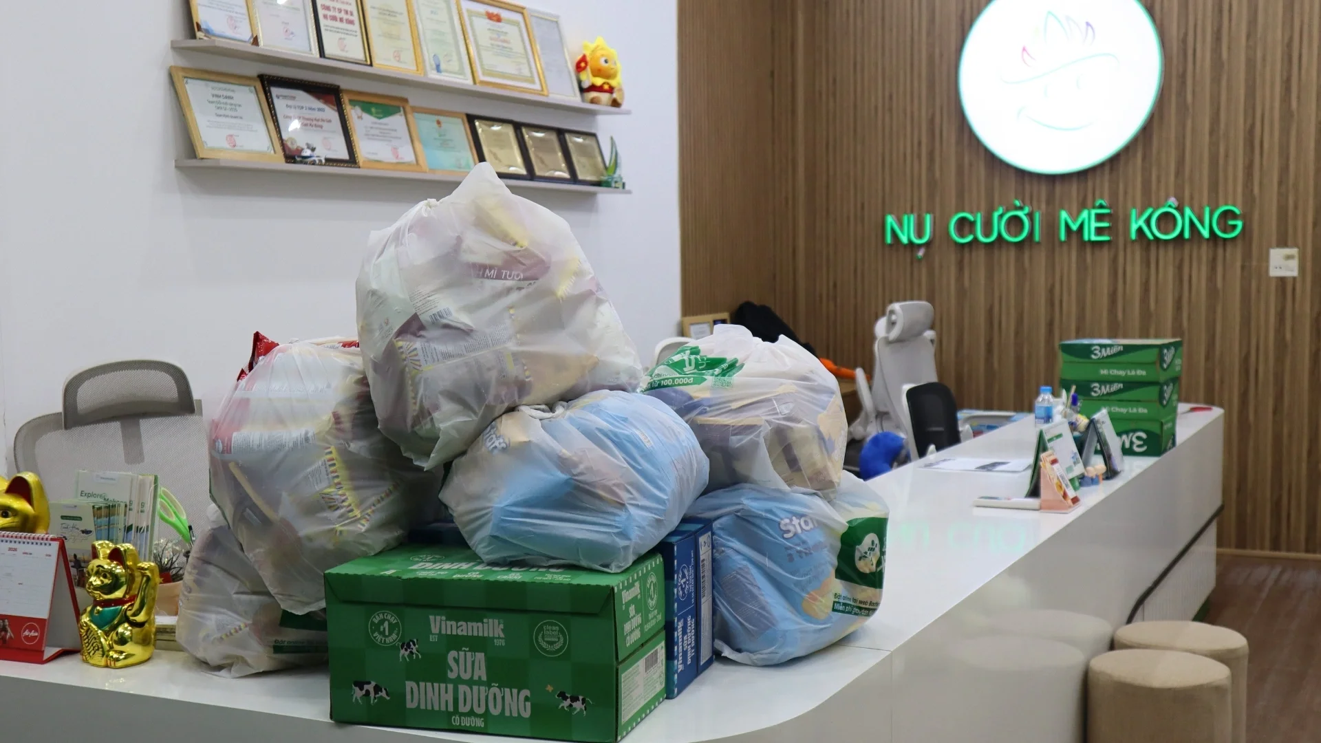 Sowing Smiles prepared gift packages ready for distribution