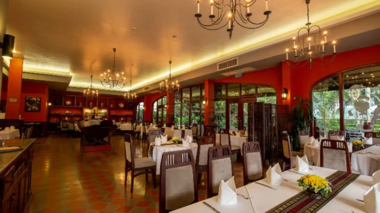 Dining room at Spices Restaurant inside Victoria Can Tho Resort