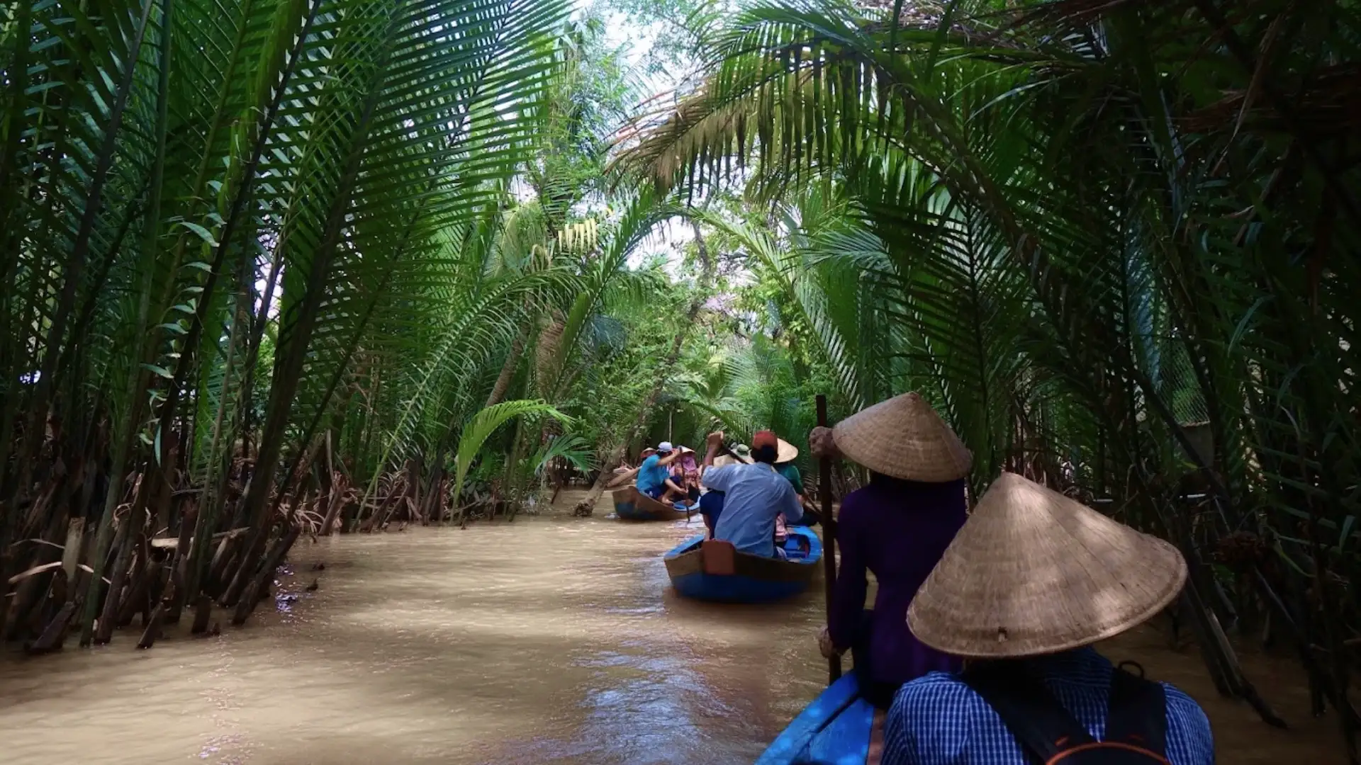Mekong Smile’s Sustainable Tourism Mission Statement 12 Sustainable Tourism experience rowing boat through coconut forest in Mekong Delta