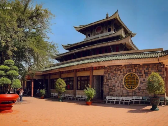 A beautiful shot of the Mieu Ba Chua Xu, a famous spiritual site with rich history
