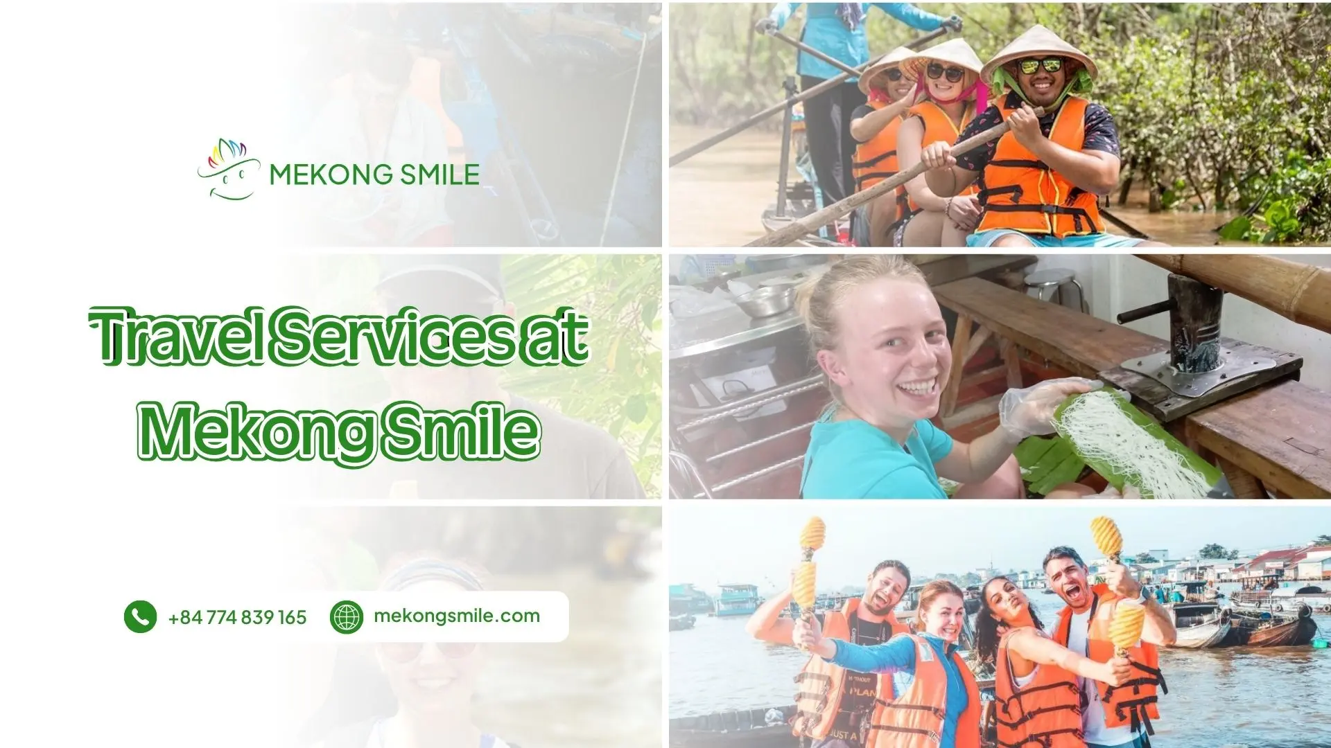 Mekong Smile travel services featuring river tours and community-based experiences in the Mekong Delta