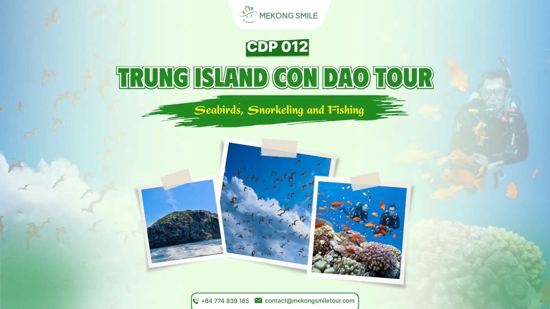 Trung Island Con Dao Tour seabirds snorkeling and fishing