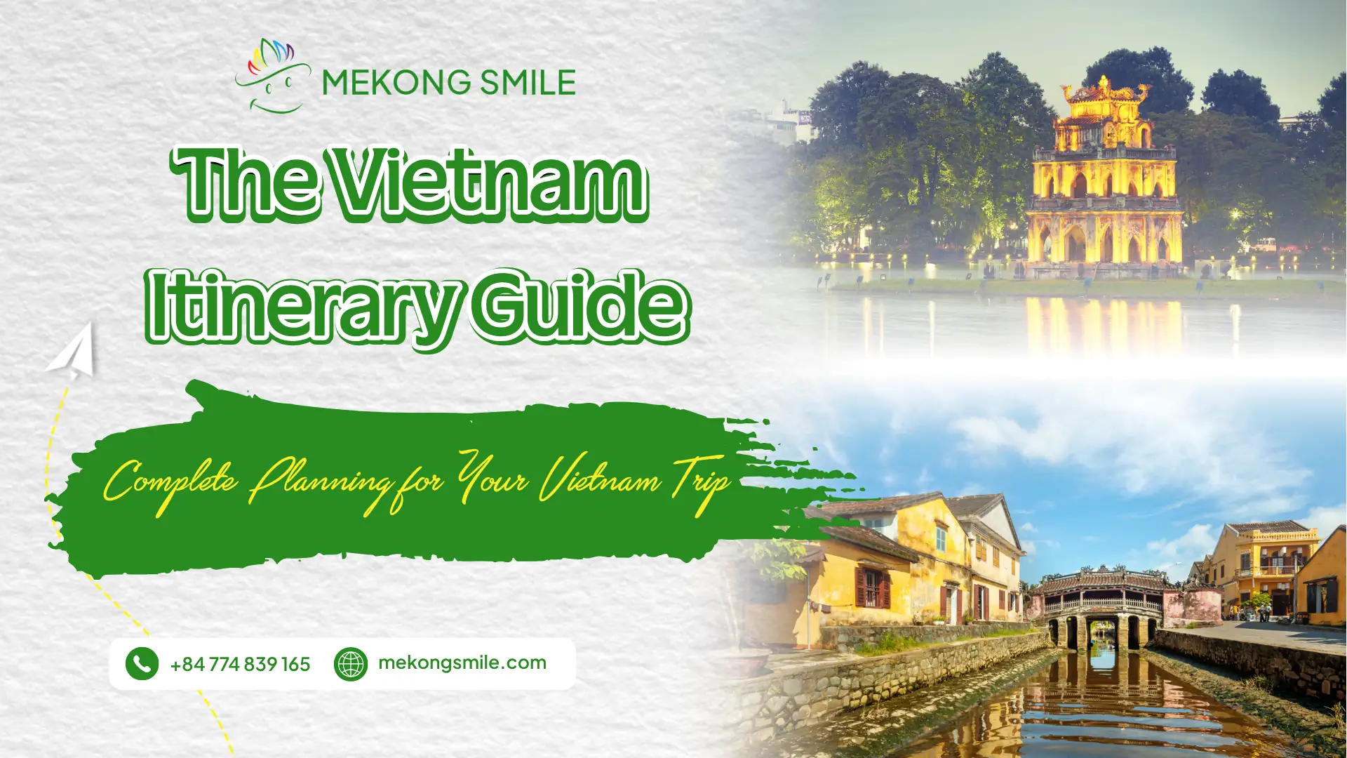 Vietnam itinerary map from north to south route
