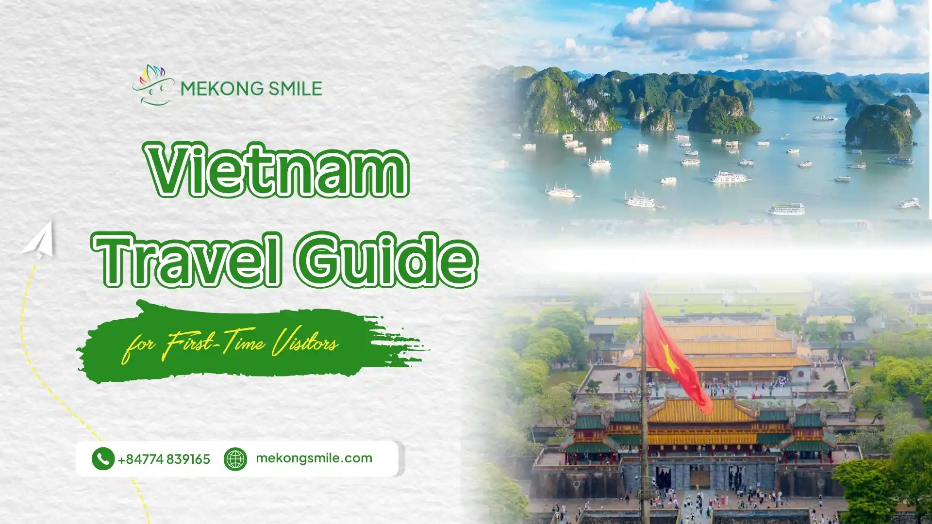 Vietnam Travel Guide cover featuring scenic landscapes and cultural landmarks in Vietnam