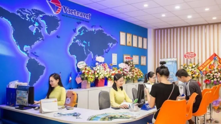 Vietravel travel agency office assisting customers in Vietnam