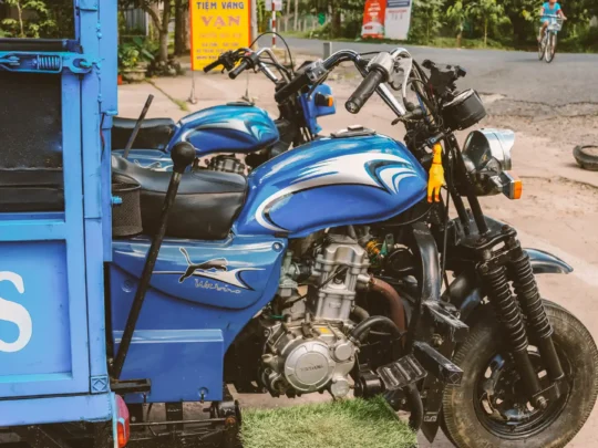 Xe Lôi ride through rural villages in the Mekong Delta